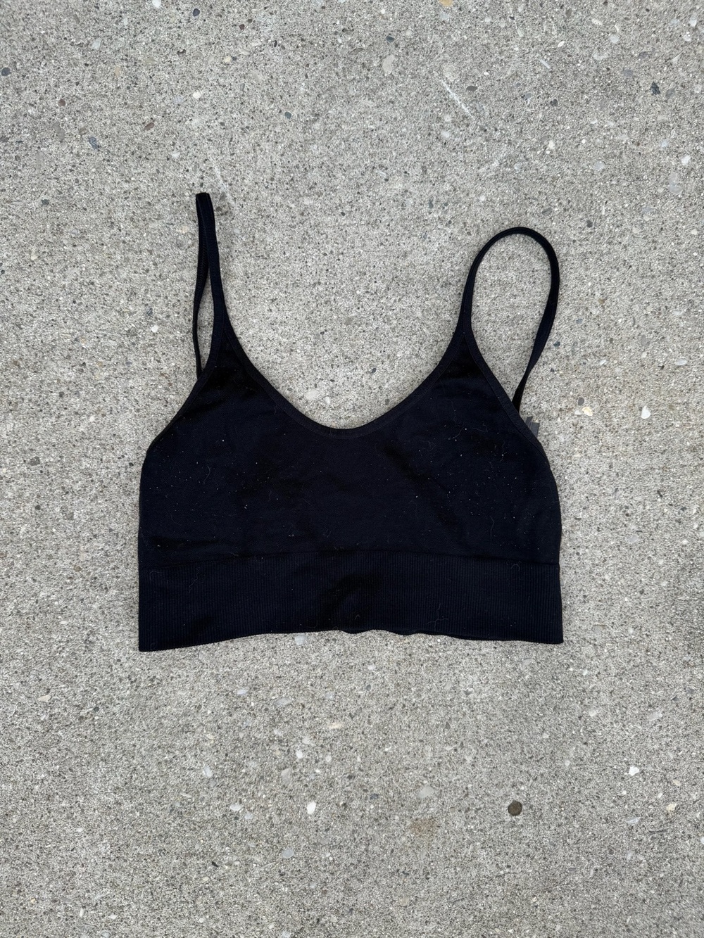 Anthropologie Black Seamless Bralette with Thin Straps